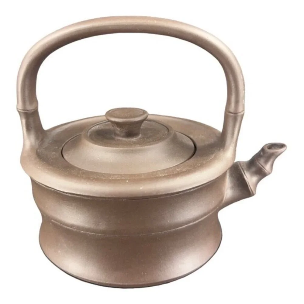 Yixing Zisha Clay‎ Handmade Ceramic Pottery Teapot Carafe W Handle Artist Marked